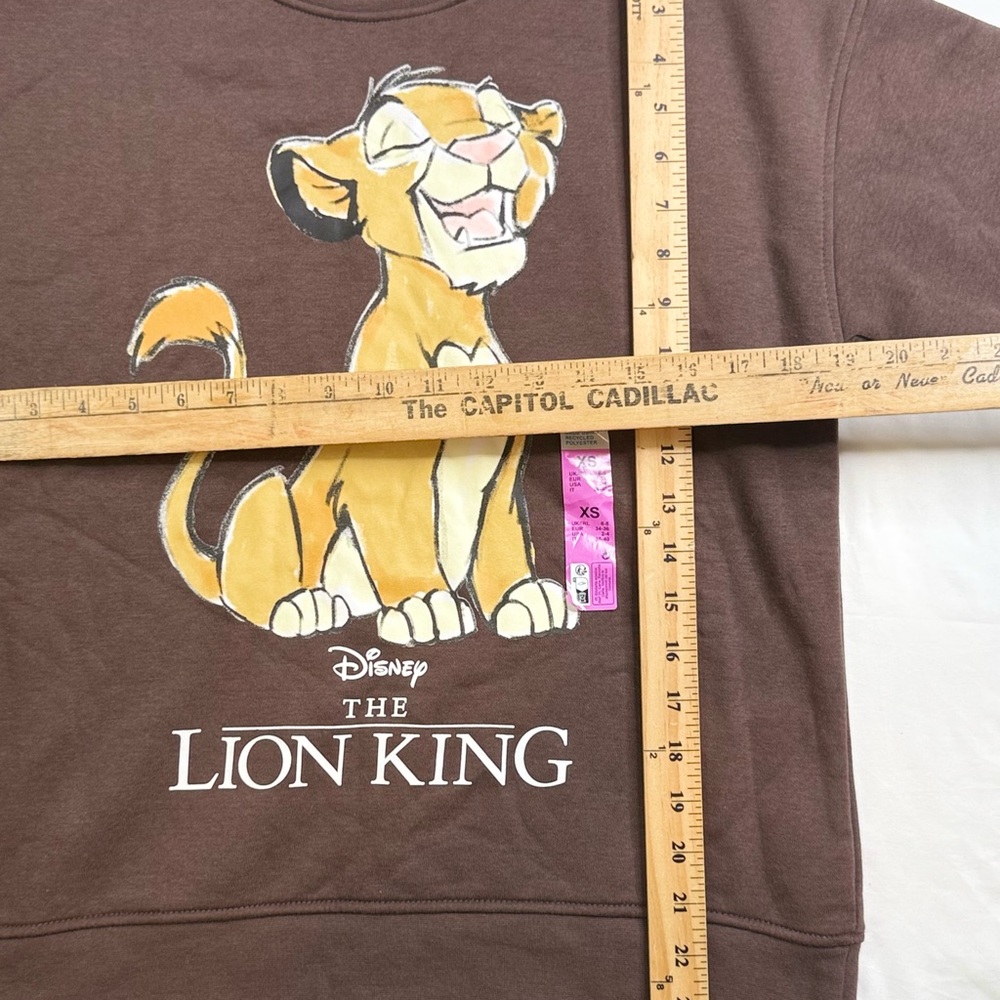 NWT Disney The Lion King Sweatshirt Simba Size Xs Brown Color A020725 - Picture 6 of 6